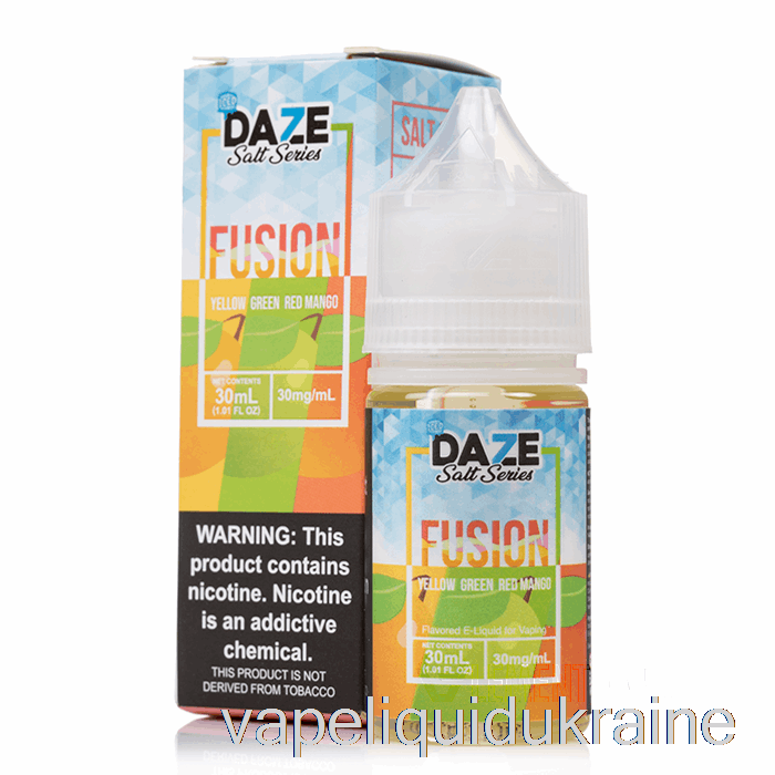 Vape Liquid Ukraine ICED Yellow Green Red Mango - 7 Daze Fusion Salt - 30mL 30mg